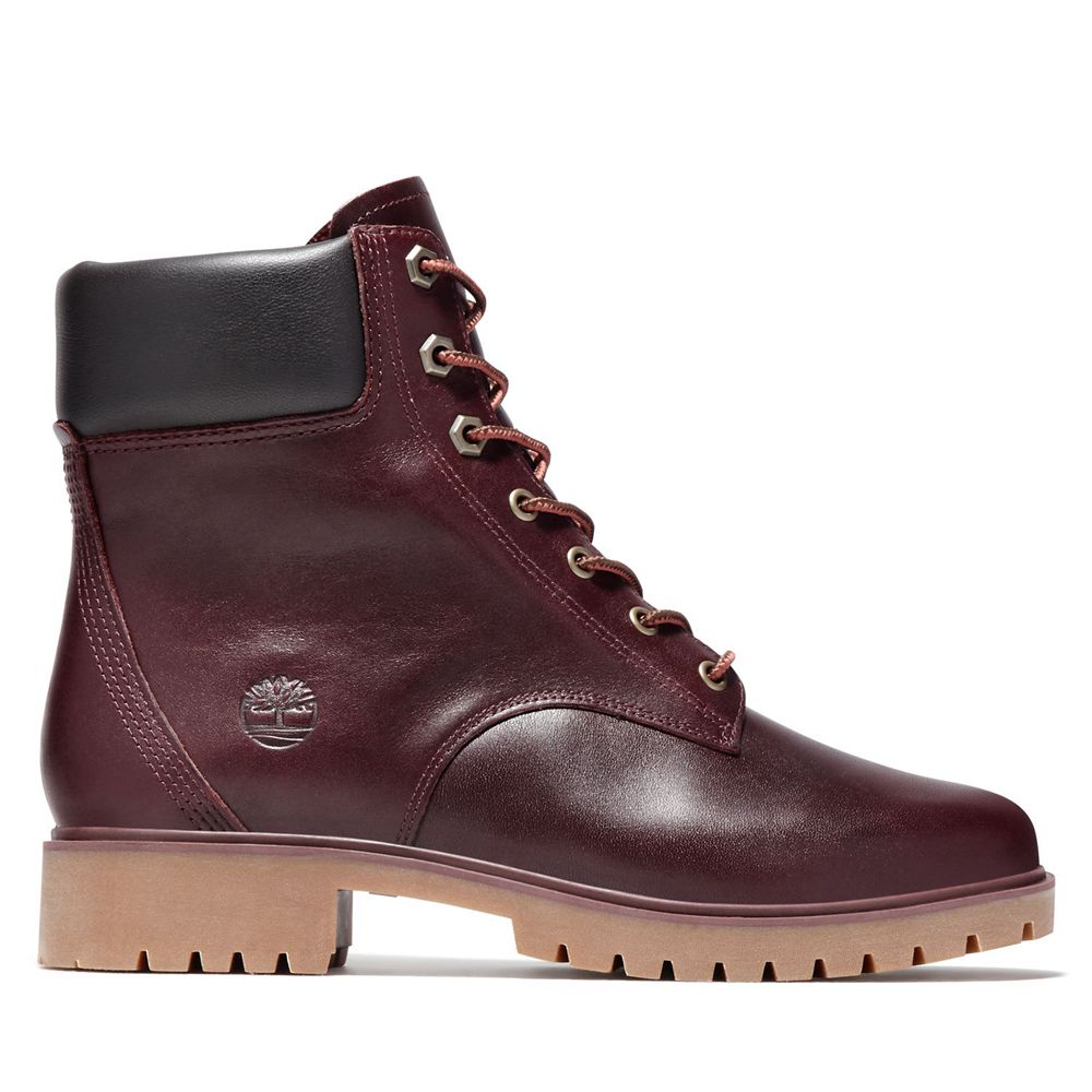 Timberland Womens 6-Inch Boots Jayne Waterproof - Burgundy - India VY5983174